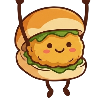 Vada pav mascot hanging from the awning