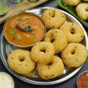 Medu Vada with Sambhar & Chutney  (8 Pcs)